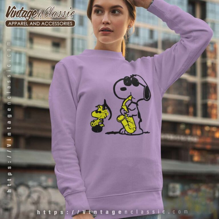 Snoopy Woodstock Playing Saxophone Sweatshirt Snoopy Woodstock Playing Saxophone Sweatshirt
