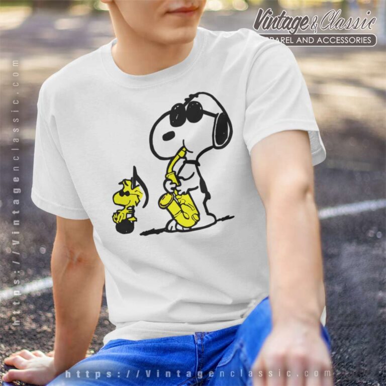 Snoopy Woodstock Playing Saxophone T Shirt Snoopy Woodstock Playing Saxophone T Shirt