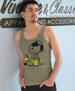 Snoopy Woodstock Playing Saxophone Tank Top Racerback