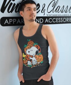 Snoopy Woodstock Pumpkin Halloween Tank Top Racerback