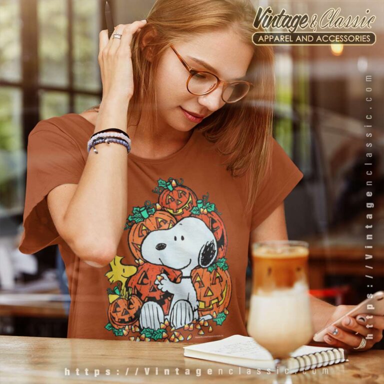Snoopy Woodstock Pumpkin Halloween Women TShirt Snoopy Woodstock Pumpkin Halloween Women TShirt