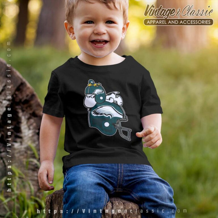 Snoopy Woodstock Resting On Philadelphia Eagles Helmet Kids T Shirt Snoopy Woodstock Resting On Philadelphia Eagles Helmet Kids T Shirt