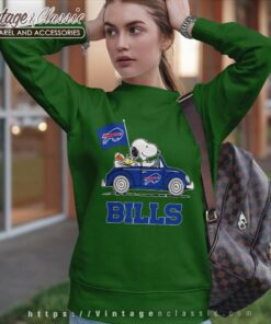 Snoopy Woodstock Ride The Buffalo Bills Car Nfl Sweatshirt