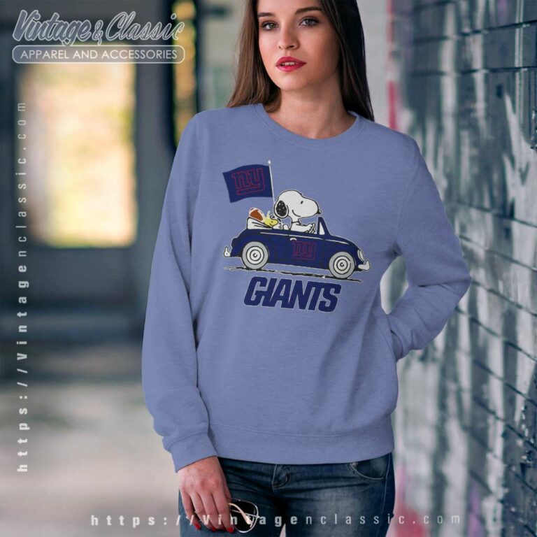 Snoopy Woodstock Ride The New York Giants Car Nfl Sweatshirt Snoopy Woodstock Ride The New York Giants Car Nfl Sweatshirt