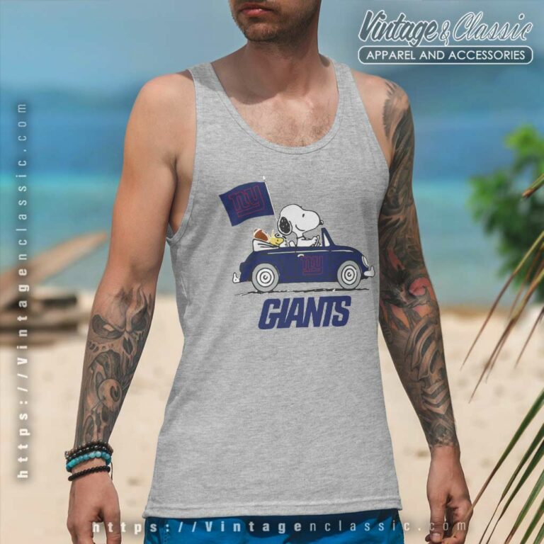 Snoopy Woodstock Ride The New York Giants Car Nfl Tank Top Racerback Snoopy Woodstock Ride The New York Giants Car Nfl Tank Top Racerback