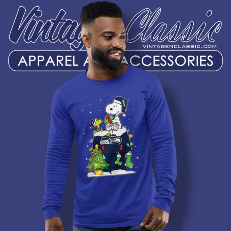Snoopy Woodstock Seattle Seahawks Christmas Long Sleeve Tee Snoopy Woodstock Seattle Seahawks Christmas Long Sleeve Tee