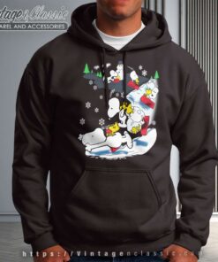 Snoopy Woodstock Snow Sledding Christmas Hoodie