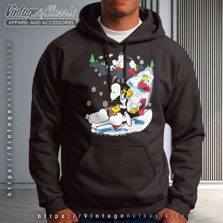 Snoopy Woodstock Snow Sledding Christmas Hoodie Snoopy Woodstock Snow Sledding Christmas Hoodie