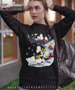 Snoopy Woodstock Snow Sledding Christmas Sweatshirt