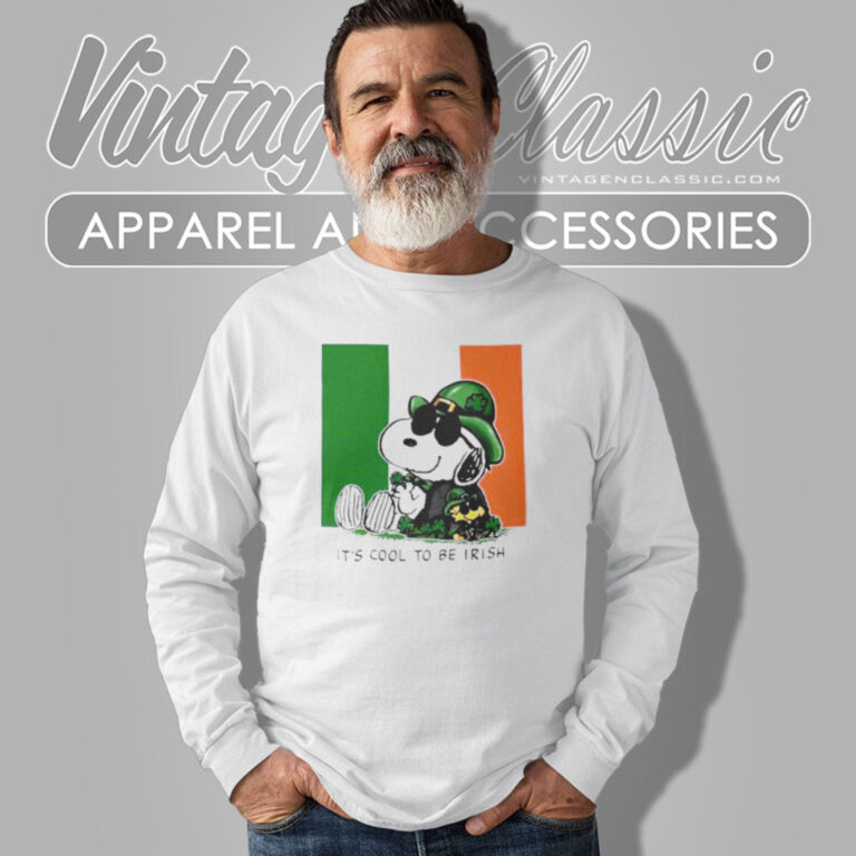 Snoopy Woodstock St Patricks Day Shirt Its Cool To Be Irish Long Sleeve Tee Snoopy Woodstock St Patricks Day Shirt Its Cool To Be Irish Long Sleeve Tee