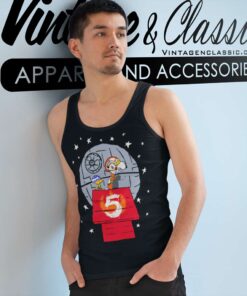 Snoopy Woodstock Star Wars Luke And R2 D2 Tank Top Racerback