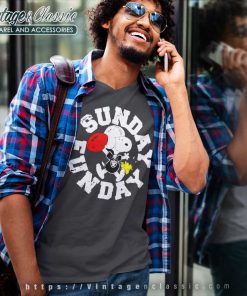 Snoopy Woodstock Sunday Funday Las Vegas Raiders V Neck TShirt