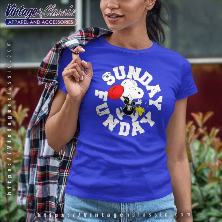 Snoopy Woodstock Sunday Funday Las Vegas Raiders Women TShirt Snoopy Woodstock Sunday Funday Las Vegas Raiders Women TShirt