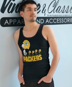 Snoopy Woodstock Team Green Bay Packers Tank Top Racerback