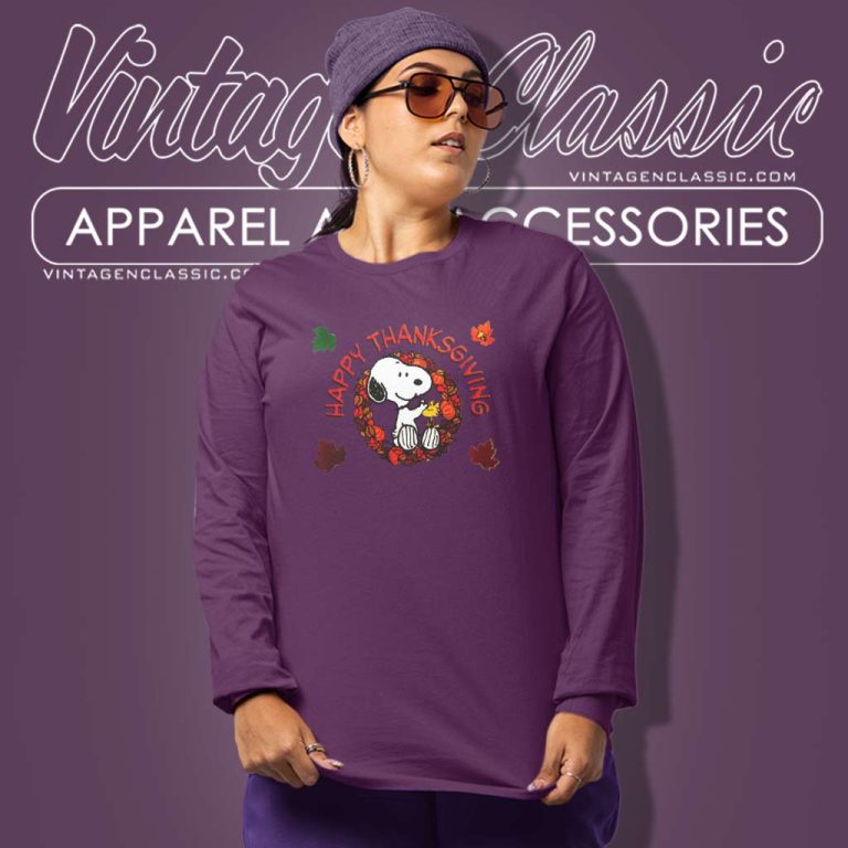 Snoopy Woodstock Thanksgiving Autumn Long Sleeve Tee Snoopy Woodstock Thanksgiving Autumn Long Sleeve Tee