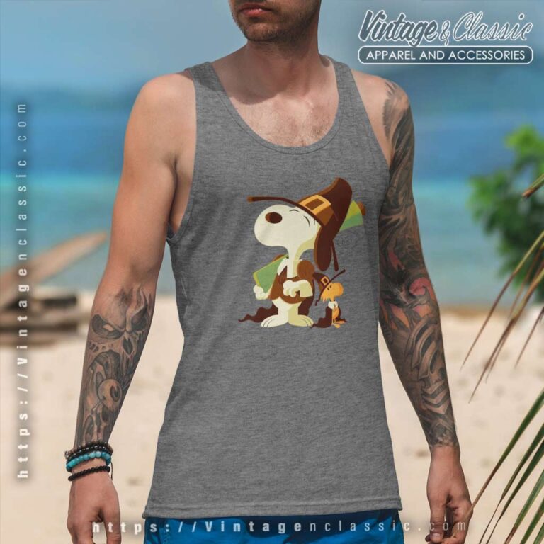 Snoopy Woodstock Thanksgiving Tank Top Racerback Snoopy Woodstock Thanksgiving Tank Top Racerback