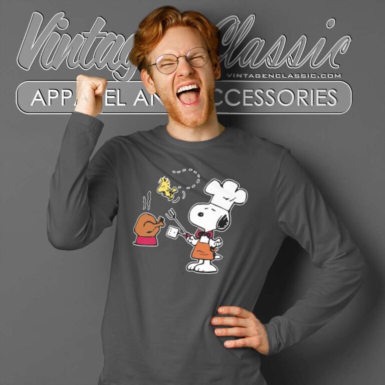 Snoopy Woodstock Thanksgiving Turkey Long Sleeve Tee Snoopy Woodstock Thanksgiving Turkey Long Sleeve Tee