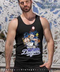 Snoopy Woodstock The Peanuts Los Angeles Dodgers Baseball Shirt 6 Snoopy Woodstock The Peanuts Los Angeles Dodgers Baseball Tank Top Racerback