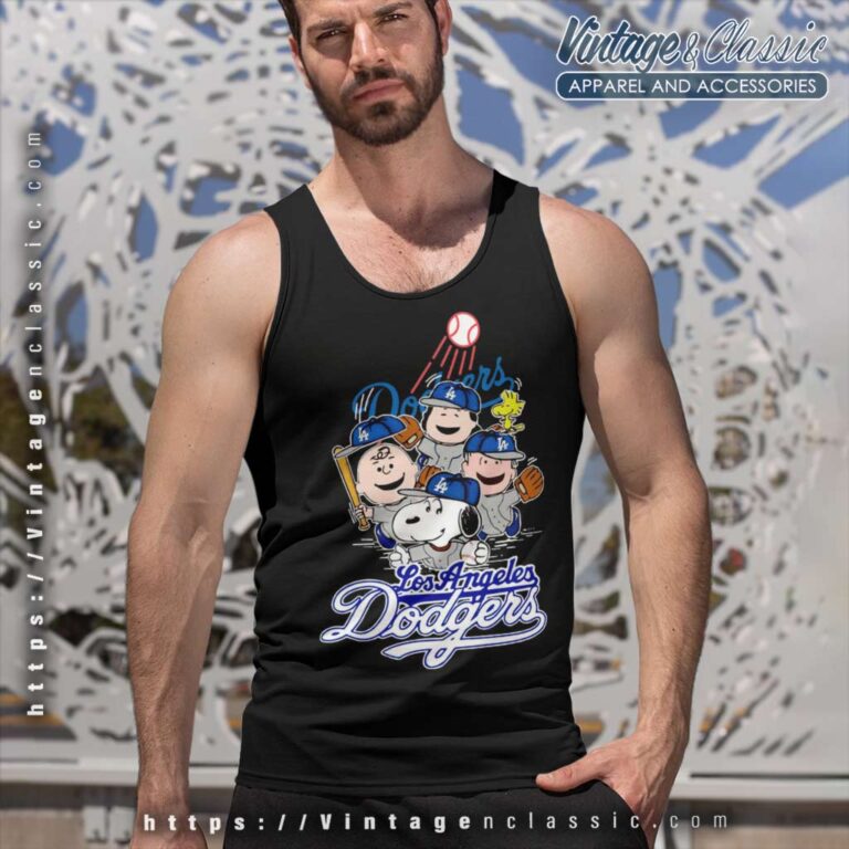 Snoopy Woodstock The Peanuts Los Angeles Dodgers Baseball Tank Top Racerback Snoopy Woodstock The Peanuts Los Angeles Dodgers Baseball Tank Top Racerback
