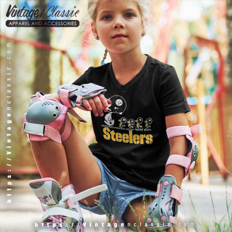 Snoopy Woodstock The Pittsburgh Steelers Kids V Neck TShirt Snoopy Woodstock The Pittsburgh Steelers Kids V Neck TShirt