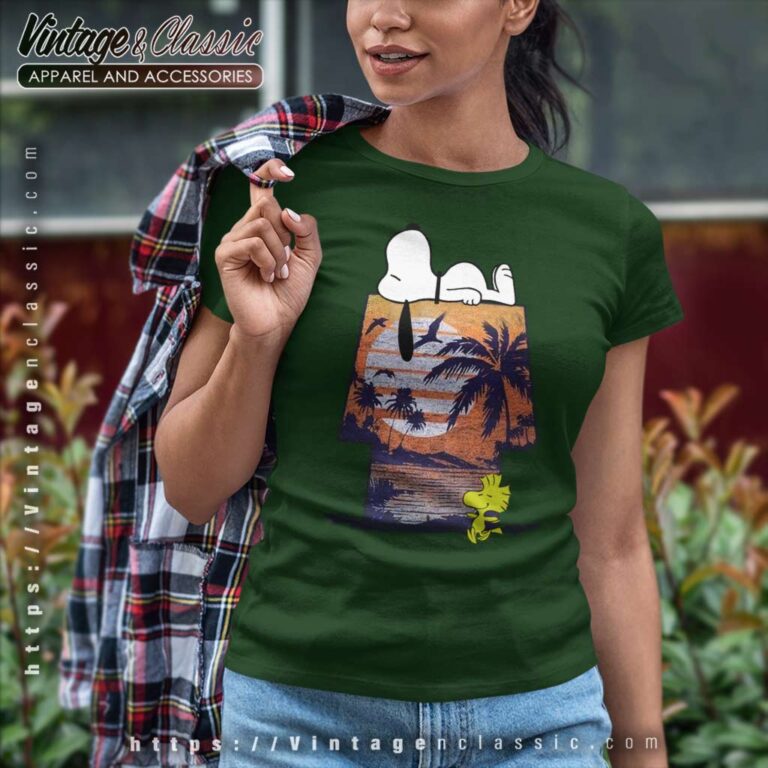 Snoopy Woodstock Tropical Graphic Women TShirt Snoopy Woodstock Tropical Graphic Women TShirt