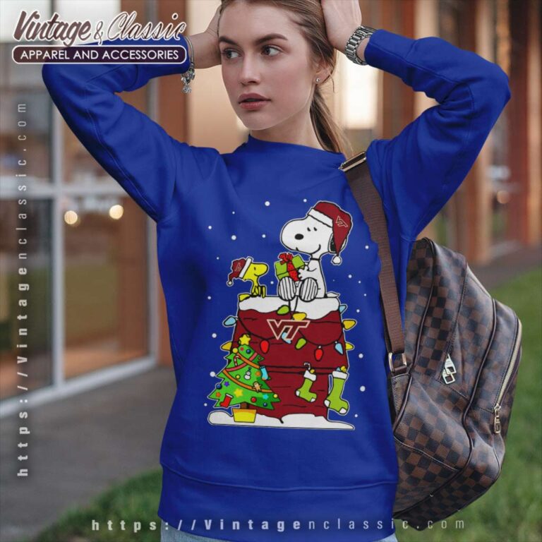 Snoopy Woodstock Virginia Tech Hokies Ugly Christmas Sweatshirt Snoopy Woodstock Virginia Tech Hokies Ugly Christmas Sweatshirt