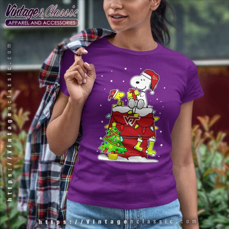 Snoopy Woodstock Virginia Tech Hokies Ugly Christmas Women TShirt Snoopy Woodstock Virginia Tech Hokies Ugly Christmas Women TShirt