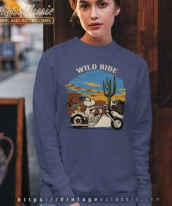 Snoopy Woodstock Wild Ride A Motorcycle Sweatshirt