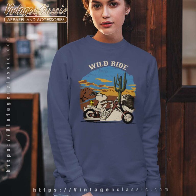 Snoopy Woodstock Wild Ride A Motorcycle Sweatshirt Snoopy Woodstock Wild Ride A Motorcycle Sweatshirt