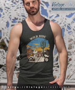 Snoopy Woodstock Wild Ride A Motorcycle Tank Top Racerback