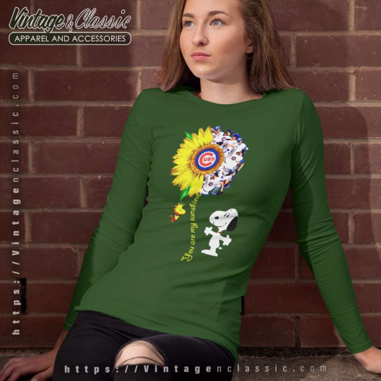 Snoopy Woodstock You Are My Sunshine Chicago Cubs Long Sleeve Tee Snoopy Woodstock You Are My Sunshine Chicago Cubs Long Sleeve Tee