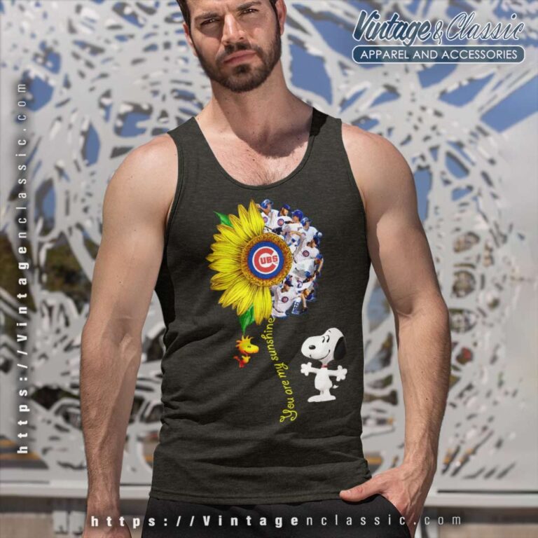 Snoopy Woodstock You Are My Sunshine Chicago Cubs Tank Top Racerback Snoopy Woodstock You Are My Sunshine Chicago Cubs Tank Top Racerback