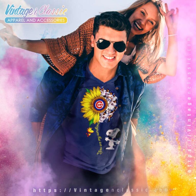 Snoopy Woodstock You Are My Sunshine Chicago Cubs V Neck TShirt Snoopy Woodstock You Are My Sunshine Chicago Cubs V Neck TShirt