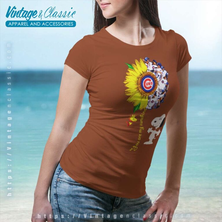 Snoopy Woodstock You Are My Sunshine Chicago Cubs Women TShirt Snoopy Woodstock You Are My Sunshine Chicago Cubs Women TShirt