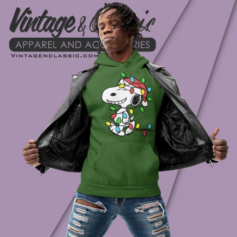 Snoopy Wrapped In Christmas Lights Hoodie Snoopy Wrapped In Christmas Lights Hoodie