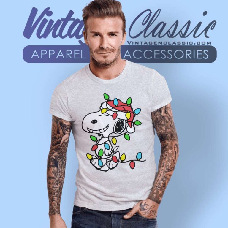 Snoopy Wrapped In Christmas Lights T Shirt Snoopy Wrapped In Christmas Lights T Shirt