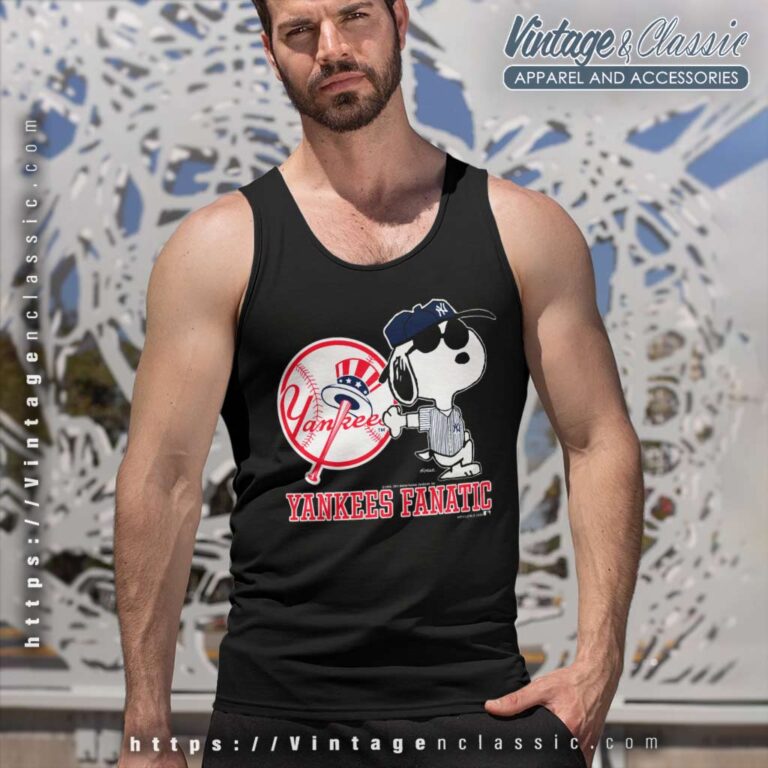 Snoopy Yankees Fanatic MLB Tank Top Racerback Snoopy Yankees Fanatic MLB Tank Top Racerback