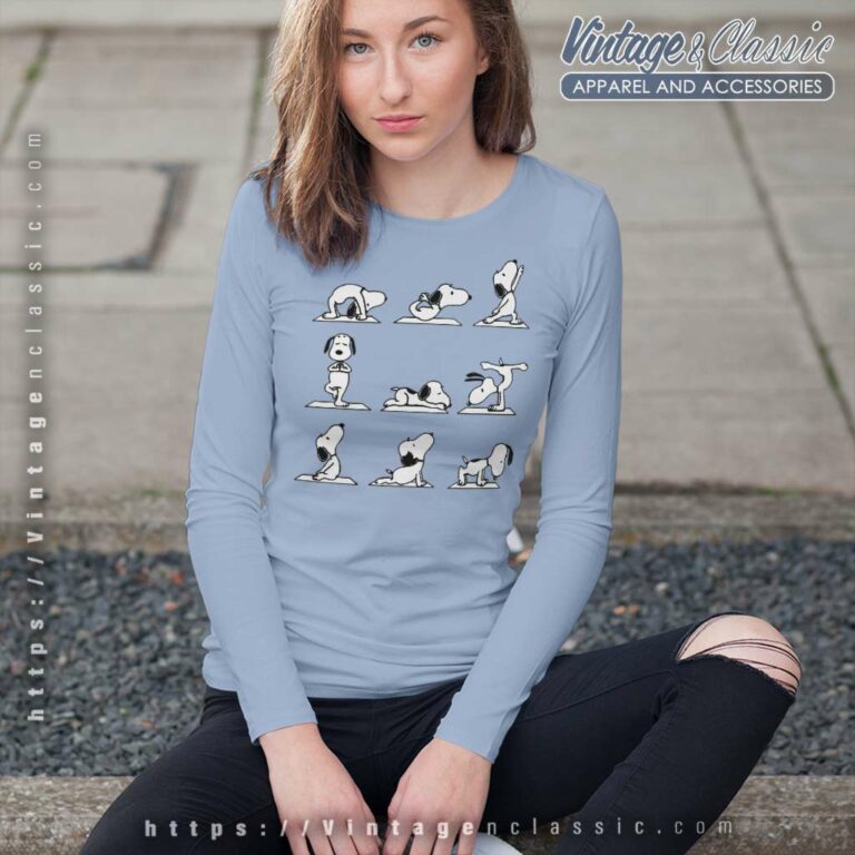Snoopy Yoga Poses Long Sleeve Tee Snoopy Yoga Poses Long Sleeve Tee