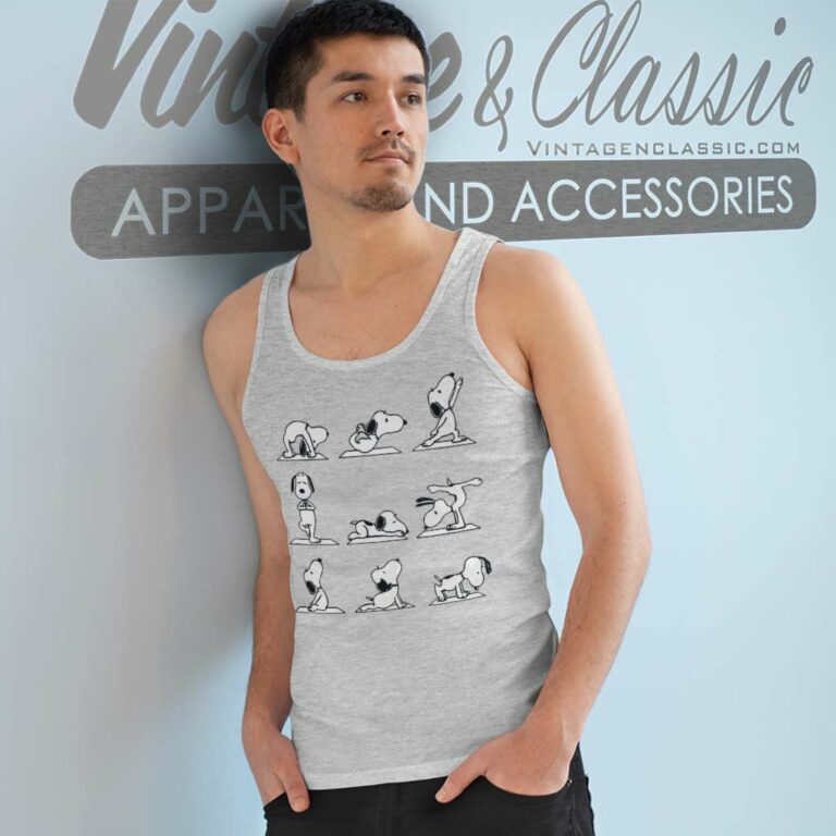 Snoopy Yoga Poses Tank Top Racerback Snoopy Yoga Poses Tank Top Racerback