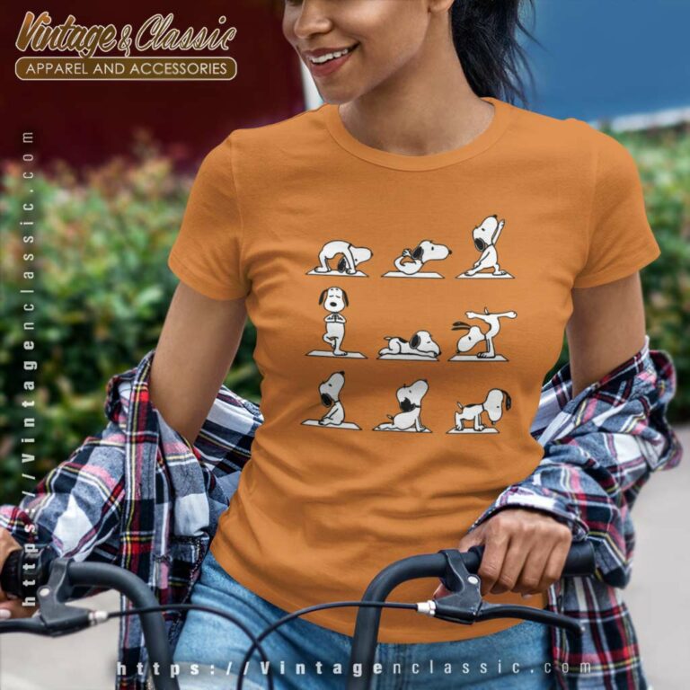Snoopy Yoga Poses Women TShirt Snoopy Yoga Poses Women TShirt