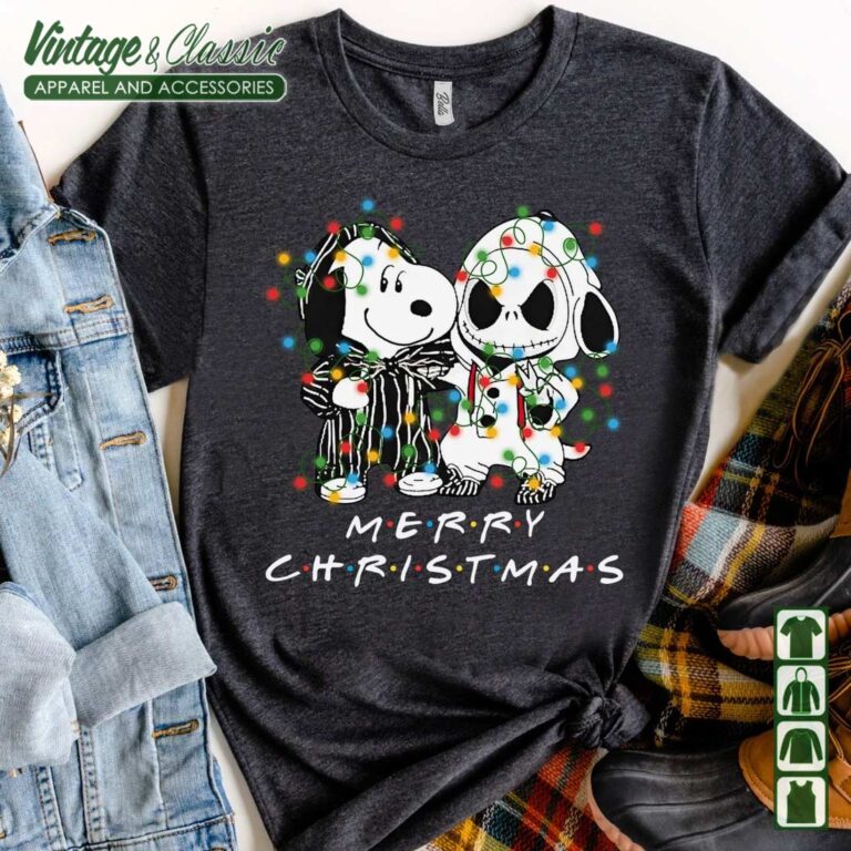 Snoopy and Jack Skellington Christmas Lights Shirt Snoopy and Jack Skellington Christmas Lights Shirt