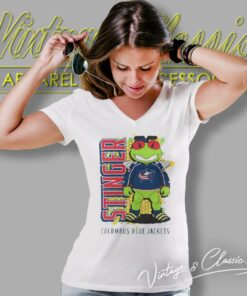 Something Inked Stinger Columbus Blue Jackets V Neck TShirt