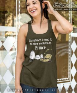 Snoopy Sometimes I Need To Be Alone And Listen To Prince Tank Top Racerback