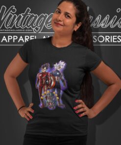 Son Goku And Vegeta As Iron Man And Captain America Women T Shirt
