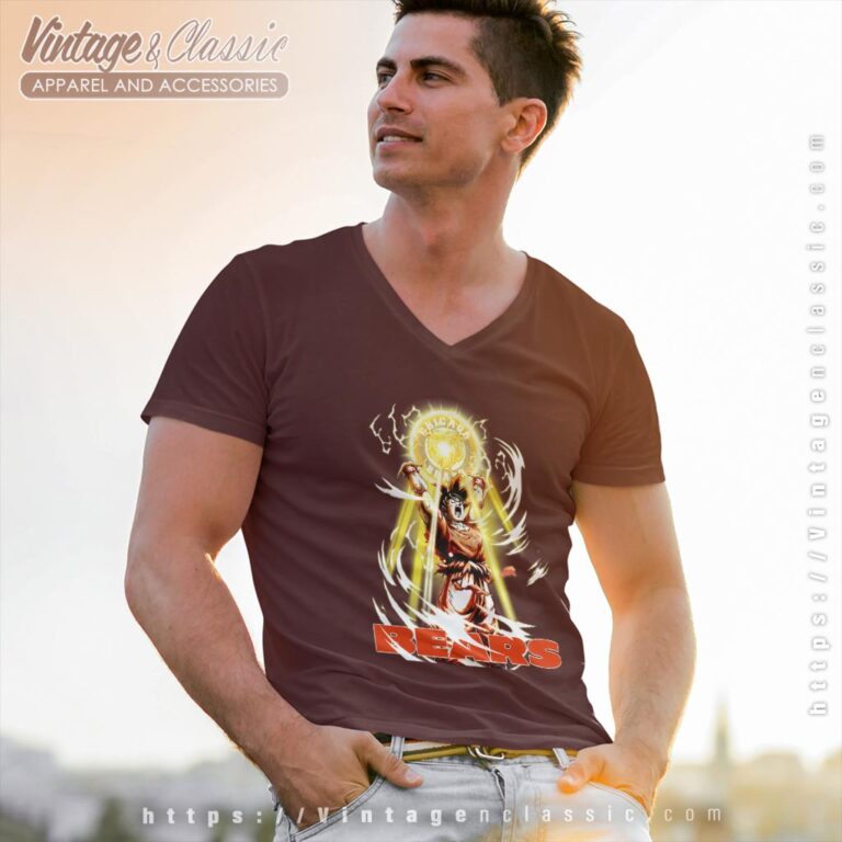 Son Goku Chicago Bears Shirt V Neck TShirt Son Goku Chicago Bears Shirt V Neck TShirt