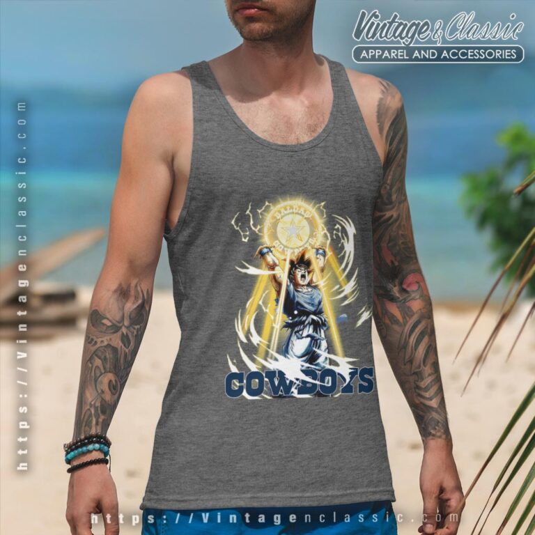 Son Goku Dallas Cowboys Shirt Tank Top Racerback Son Goku Dallas Cowboys Shirt Tank Top Racerback