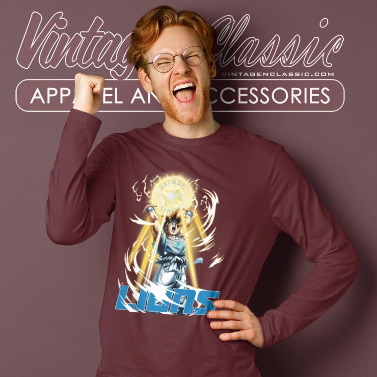 Son Goku Detroit Lions Shirt Long Sleeve Tee Son Goku Detroit Lions Shirt Long Sleeve Tee