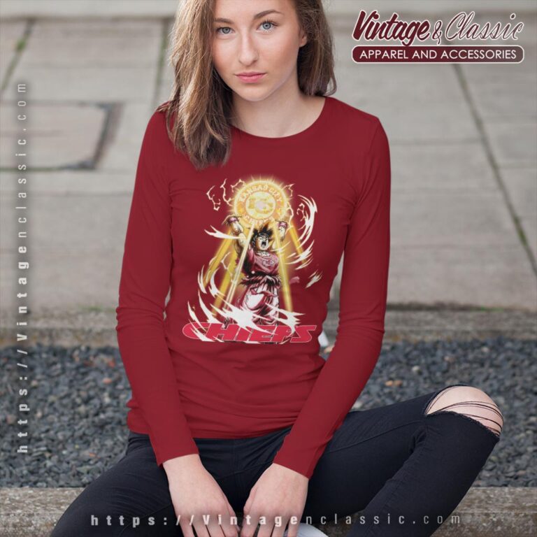 Son Goku Kansas City Chiefs Shirt Long Sleeve Tee Son Goku Kansas City Chiefs Shirt Long Sleeve Tee
