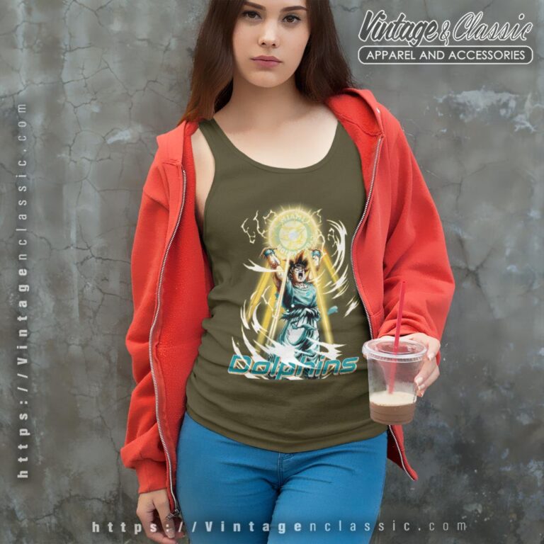 Son Goku Miami Dolphins Shirt Tank Top Racerback Son Goku Miami Dolphins Shirt Tank Top Racerback