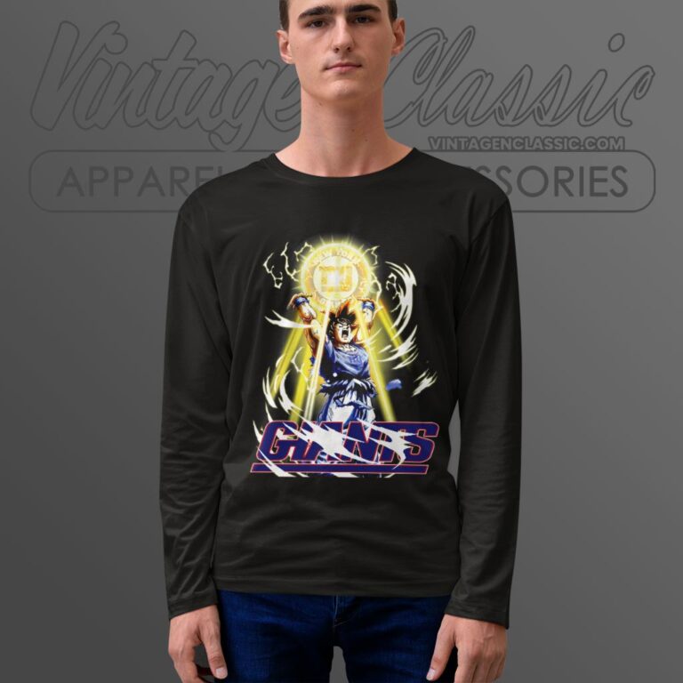Son Goku New York Giants Shirt Long Sleeve Tee Son Goku New York Giants Shirt Long Sleeve Tee